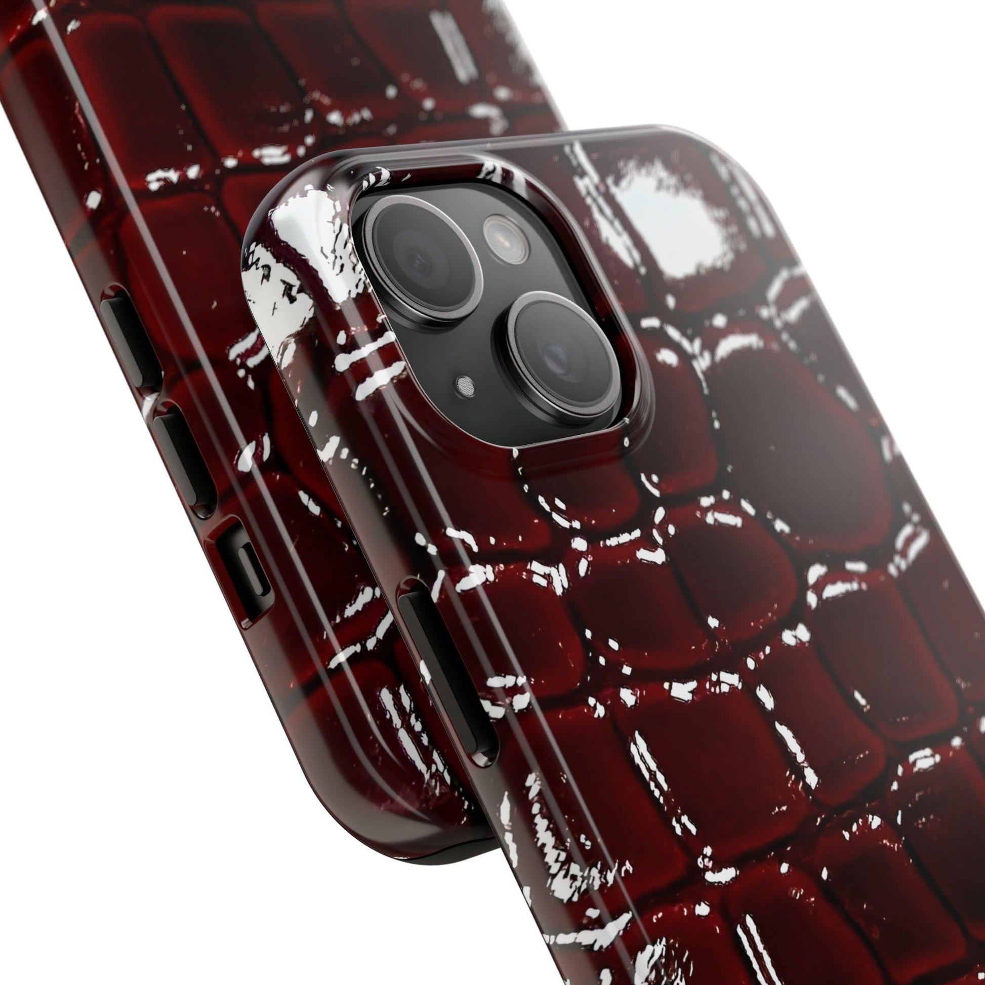 Croc Print Cherry Red Tough Phone Case – Luxe Protection with Bold Style - SmartHomeGoodies