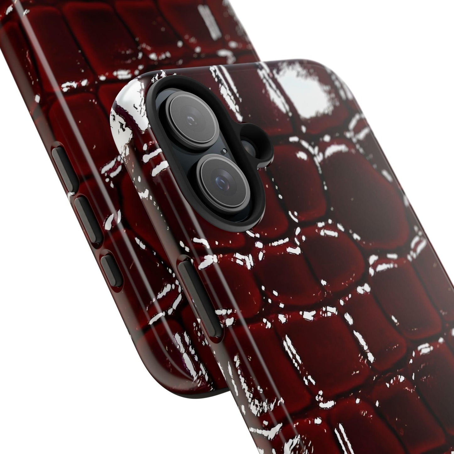 Croc Print Cherry Red Tough Phone Case – Luxe Protection with Bold Style - SmartHomeGoodies