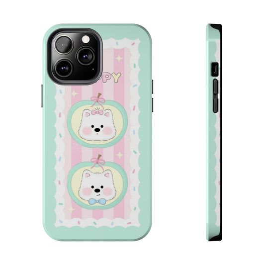 Cute Puppy Pink and Green Phone Case - SmartHomeGoodies