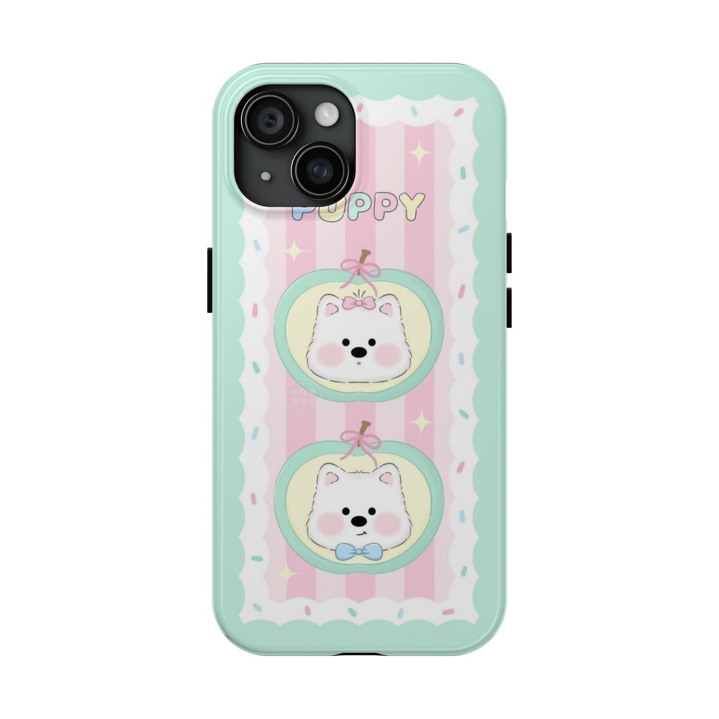 Cute Puppy Pink and Green Phone Case - SmartHomeGoodies