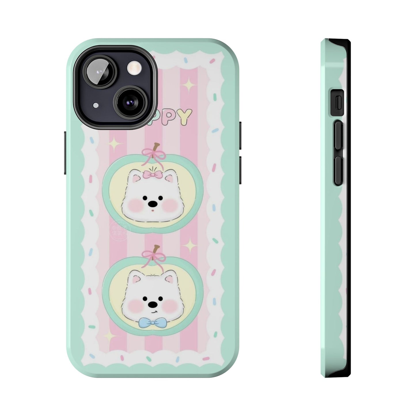 Cute Puppy Pink and Green Phone Case - SmartHomeGoodies