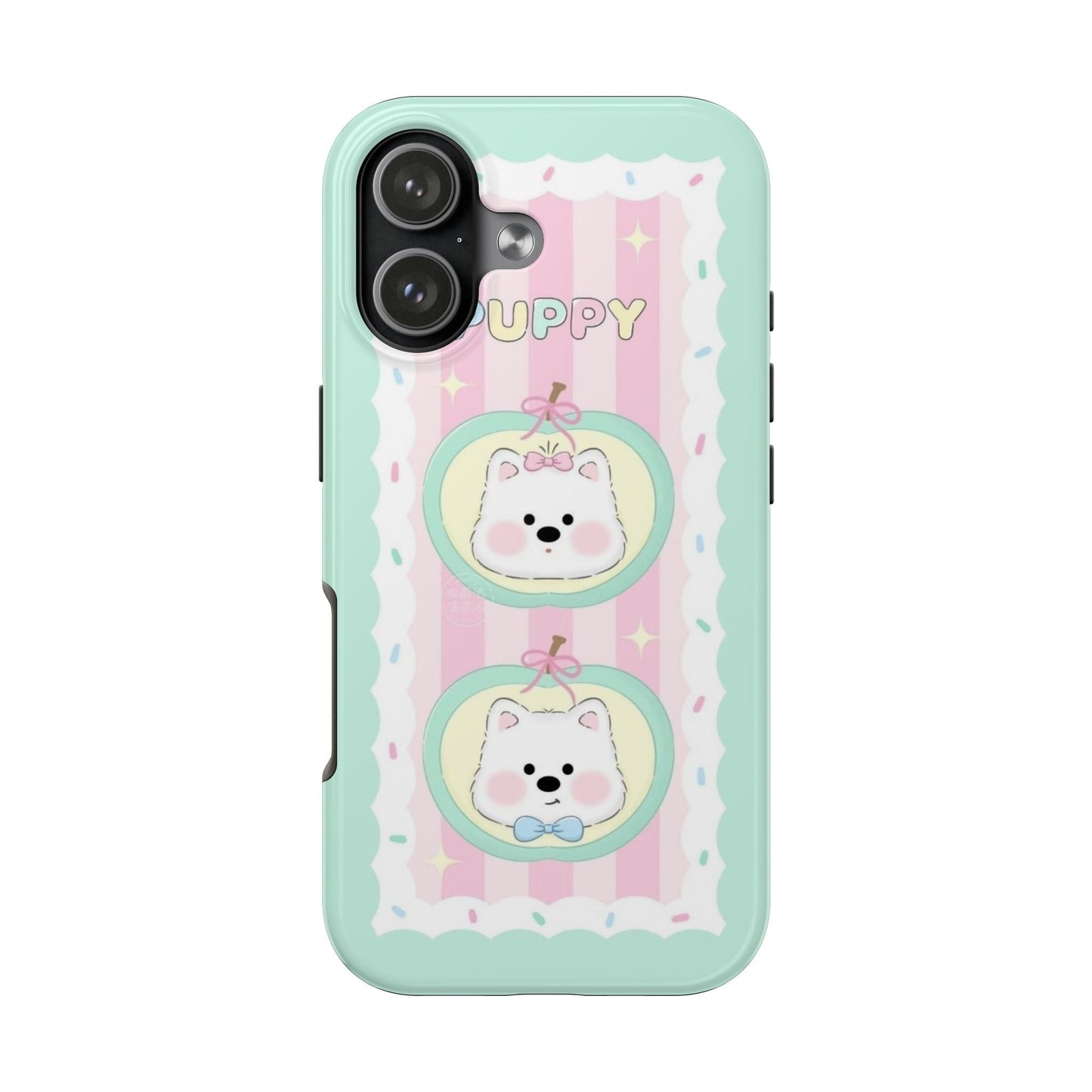 Cute Puppy Pink and Green Phone Case - SmartHomeGoodies