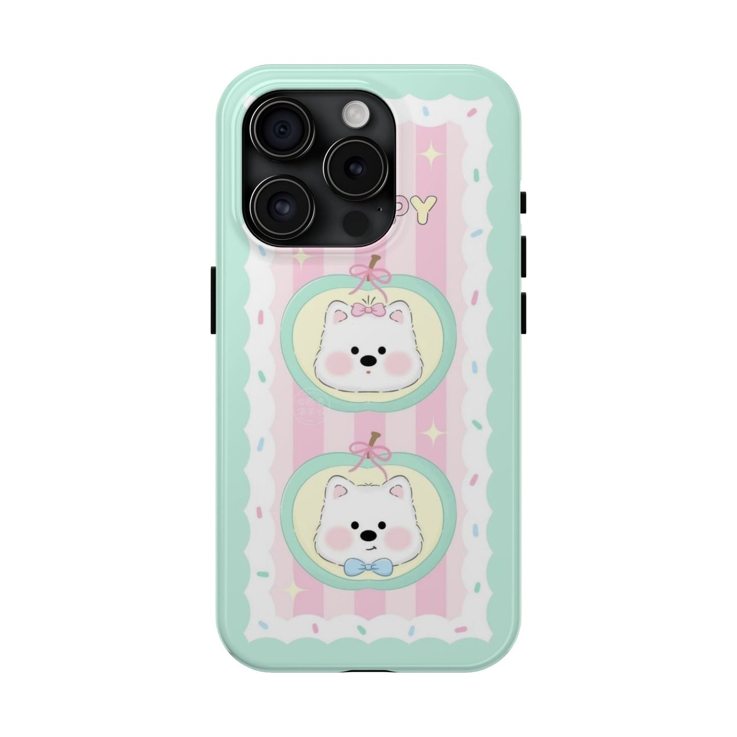 Cute Puppy Pink and Green Phone Case - SmartHomeGoodies