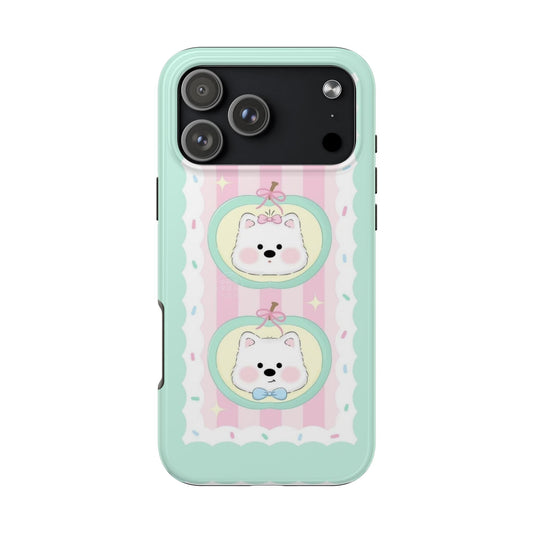 Cute Puppy Pink and Green Phone Case - SmartHomeGoodies