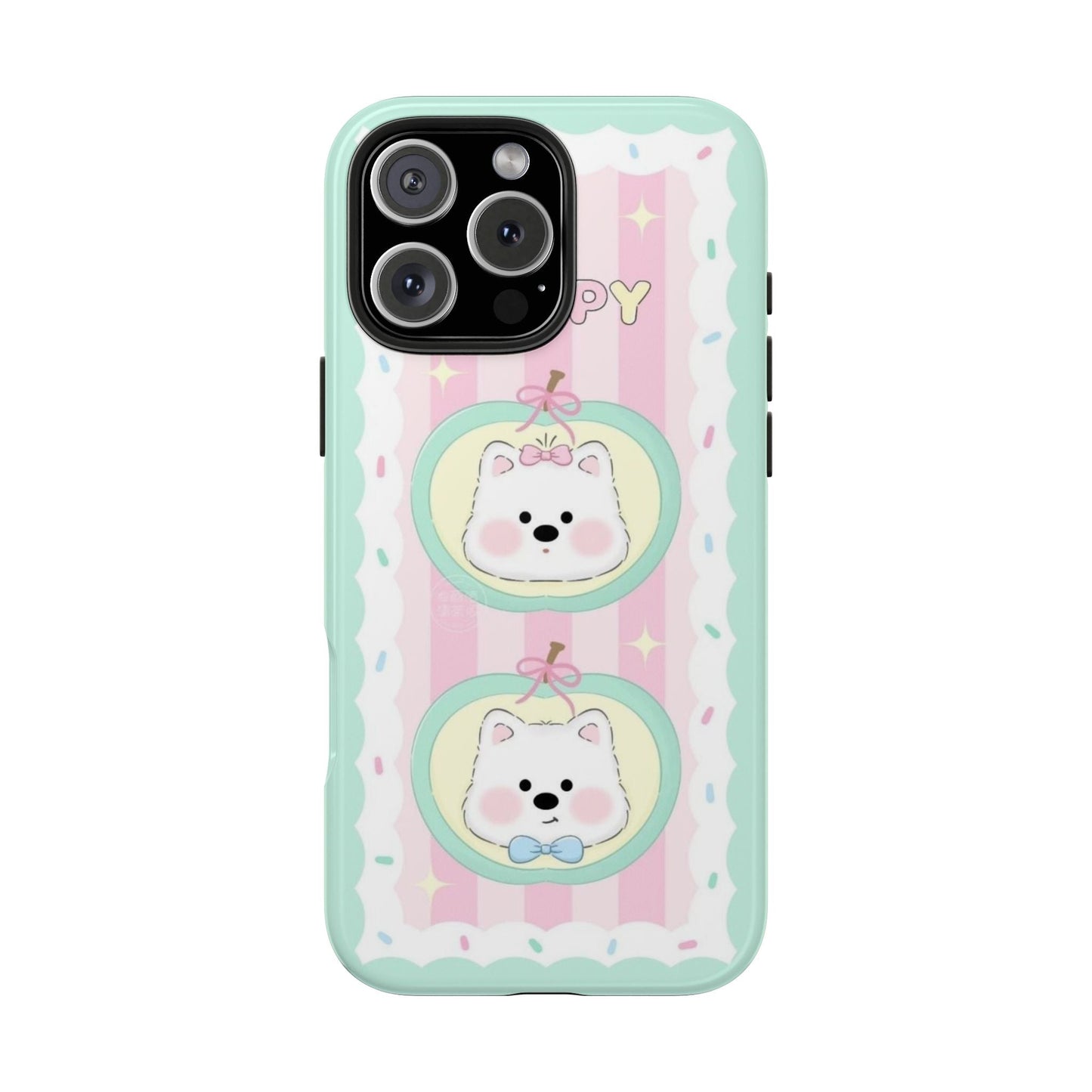 Cute Puppy Pink and Green Phone Case - SmartHomeGoodies