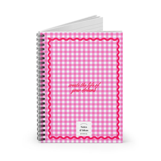 Dream Life Pink Gingham Notebook - SmartHomeGoodies