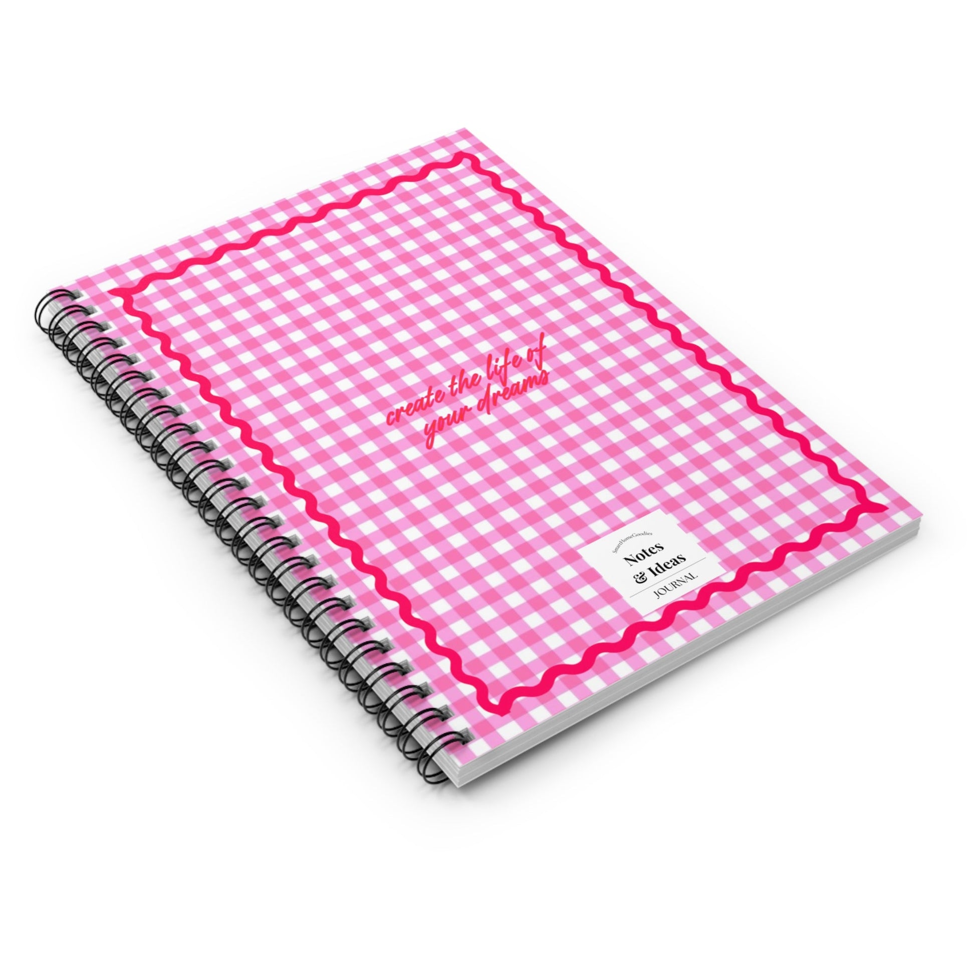 Dream Life Pink Gingham Notebook - SmartHomeGoodies