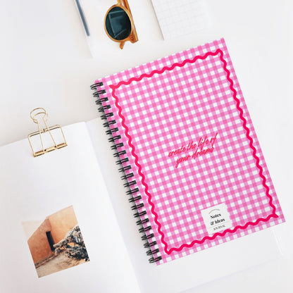Dream Life Pink Gingham Notebook - SmartHomeGoodies