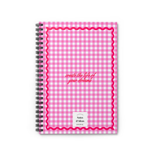 Dream Life Pink Gingham Notebook - SmartHomeGoodies