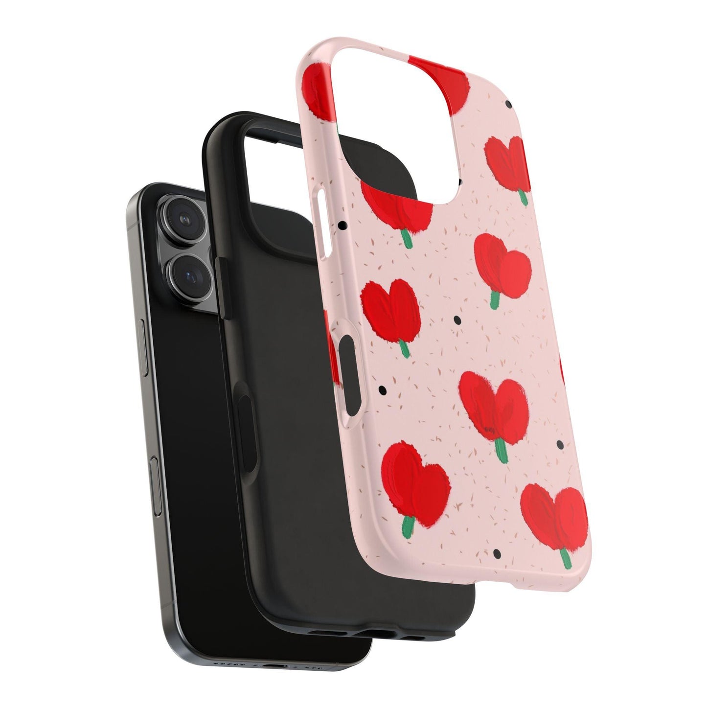 Floral Heart Aesthetic Tough iPhone Cases - SmartHomeGoodies
