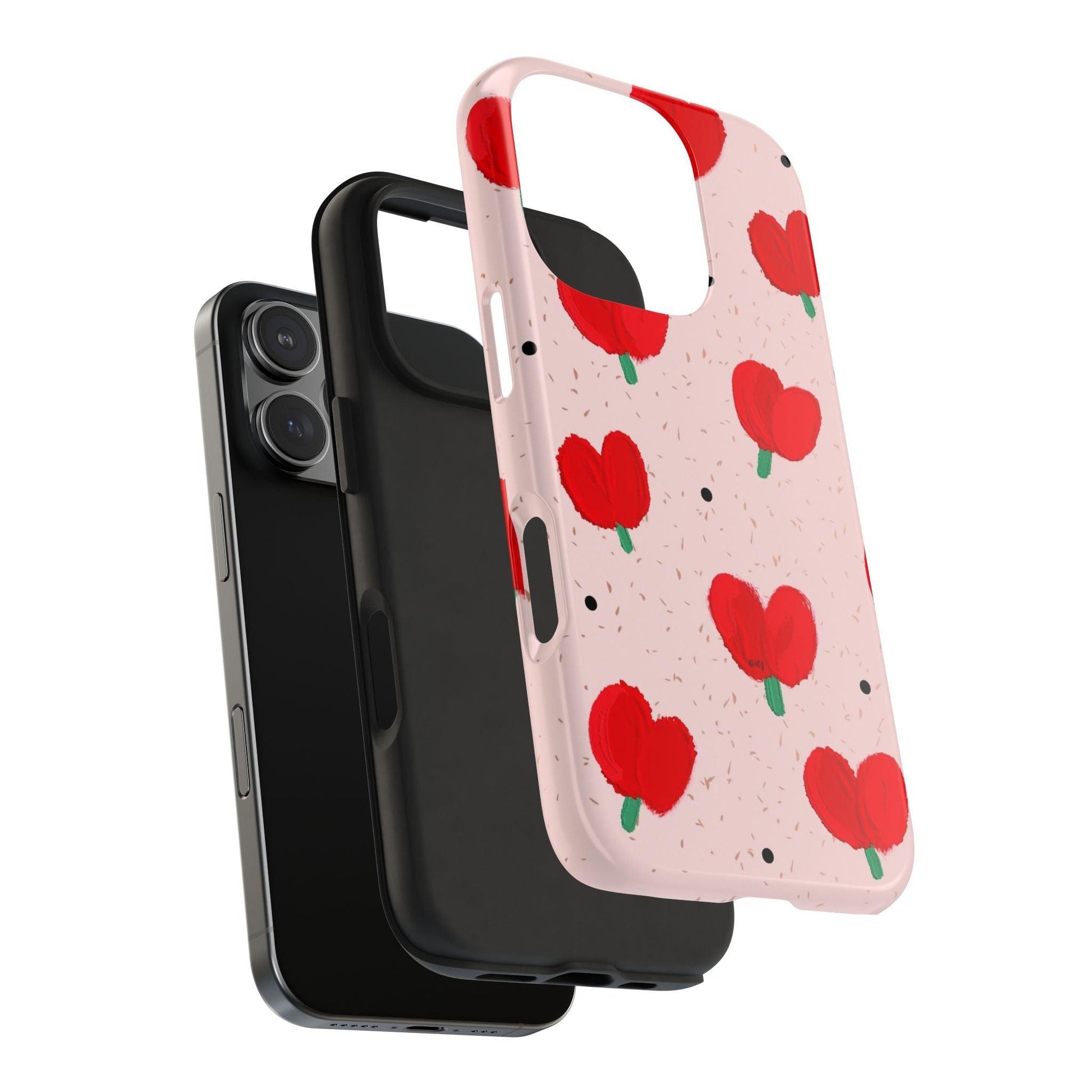Floral Heart Aesthetic Tough iPhone Cases - SmartHomeGoodies