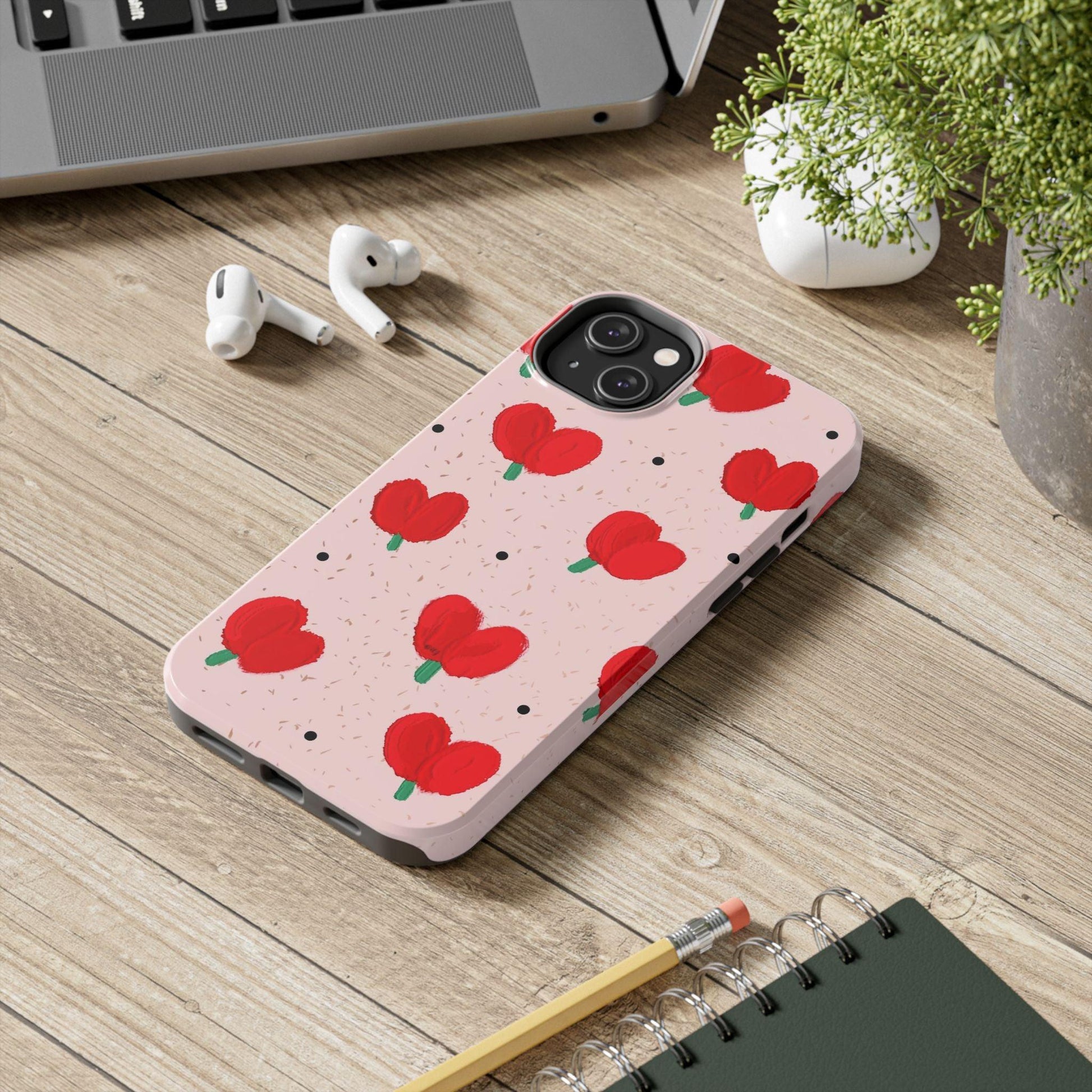 Floral Heart Aesthetic Tough iPhone Cases - SmartHomeGoodies