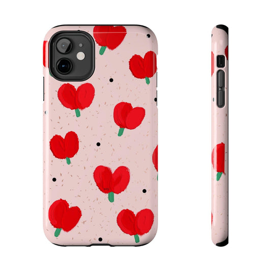 Floral Heart Aesthetic Tough iPhone Cases - SmartHomeGoodies