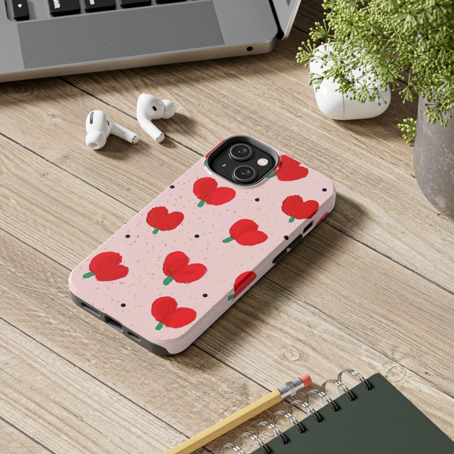 Floral Heart Aesthetic Tough iPhone Cases - SmartHomeGoodies