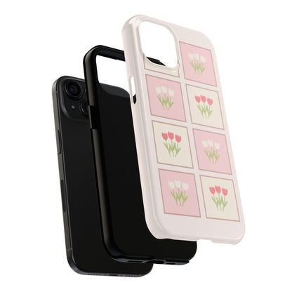 Floral Pastel Tulips Garden Tough iPhone Cases - SmartHomeGoodies