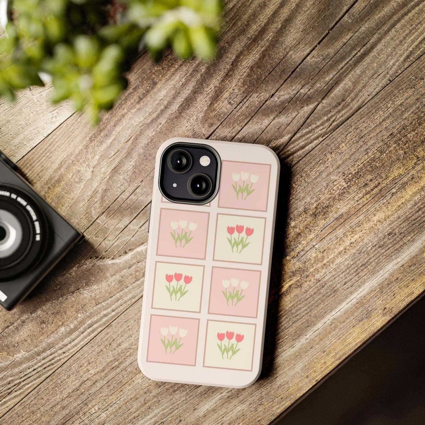 Floral Pastel Tulips Garden Tough iPhone Cases - SmartHomeGoodies