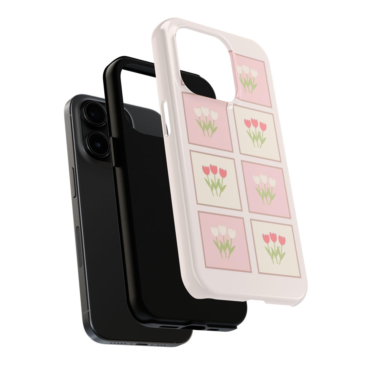 Floral Pastel Tulips Garden Tough iPhone Cases - SmartHomeGoodies