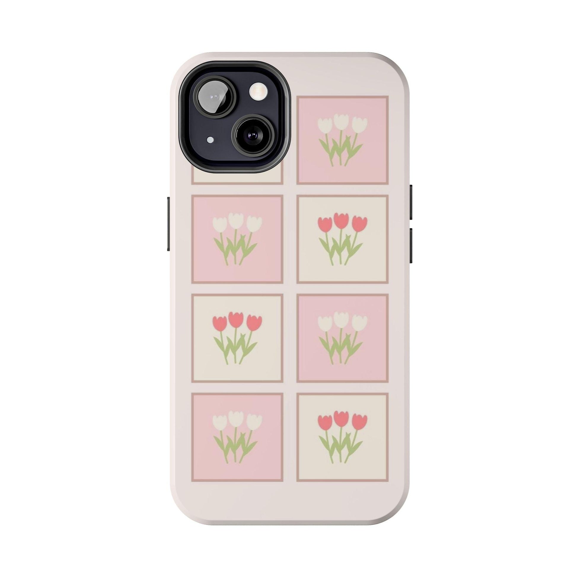 Floral Pastel Tulips Garden Tough iPhone Cases - SmartHomeGoodies