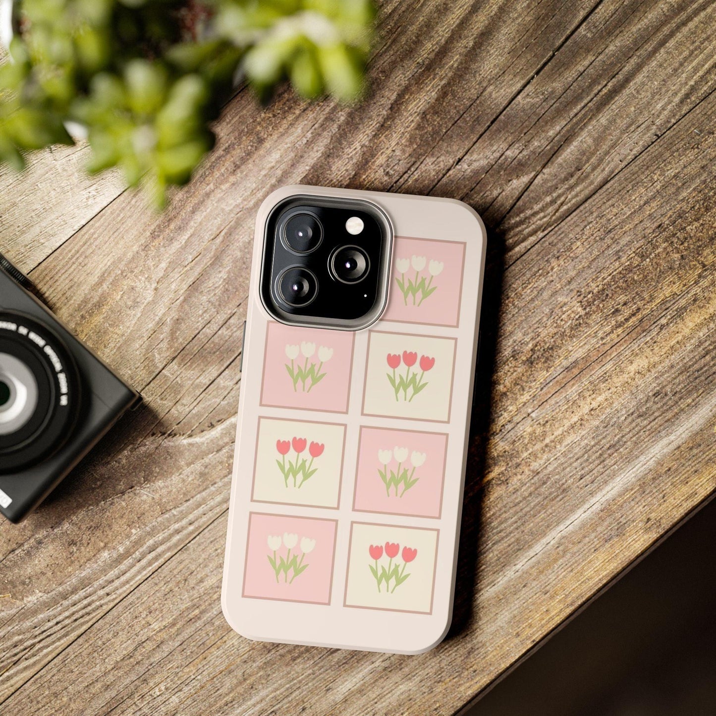 Floral Pastel Tulips Garden Tough iPhone Cases - SmartHomeGoodies
