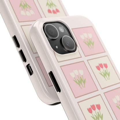Floral Pastel Tulips Garden Tough iPhone Cases - SmartHomeGoodies