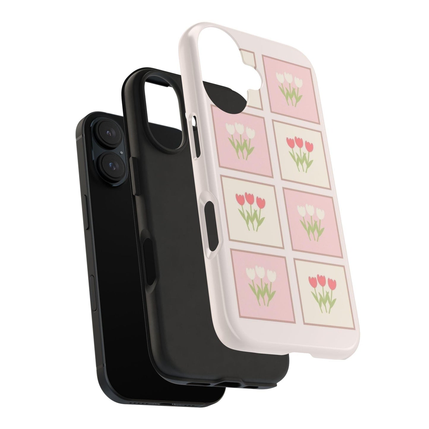 Floral Pastel Tulips Garden Tough iPhone Cases - SmartHomeGoodies