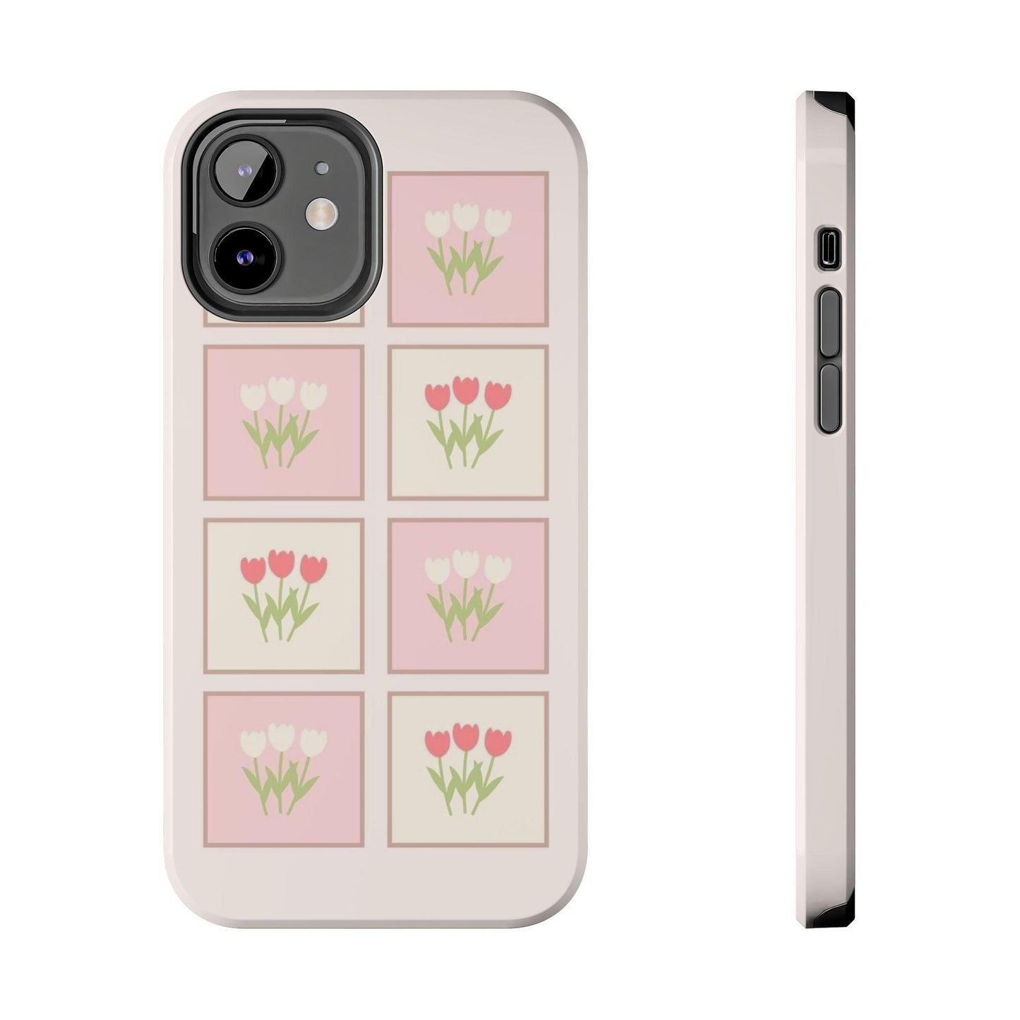 Floral Pastel Tulips Garden Tough iPhone Cases - SmartHomeGoodies