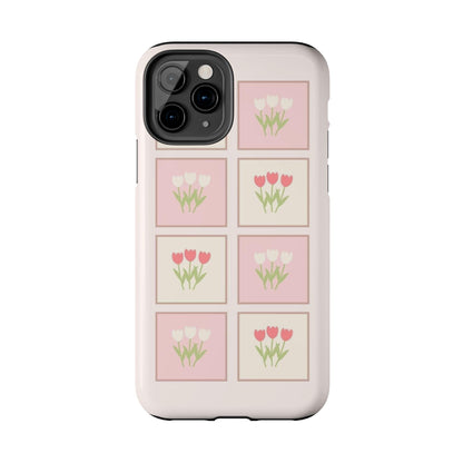Floral Pastel Tulips Garden Tough iPhone Cases - SmartHomeGoodies