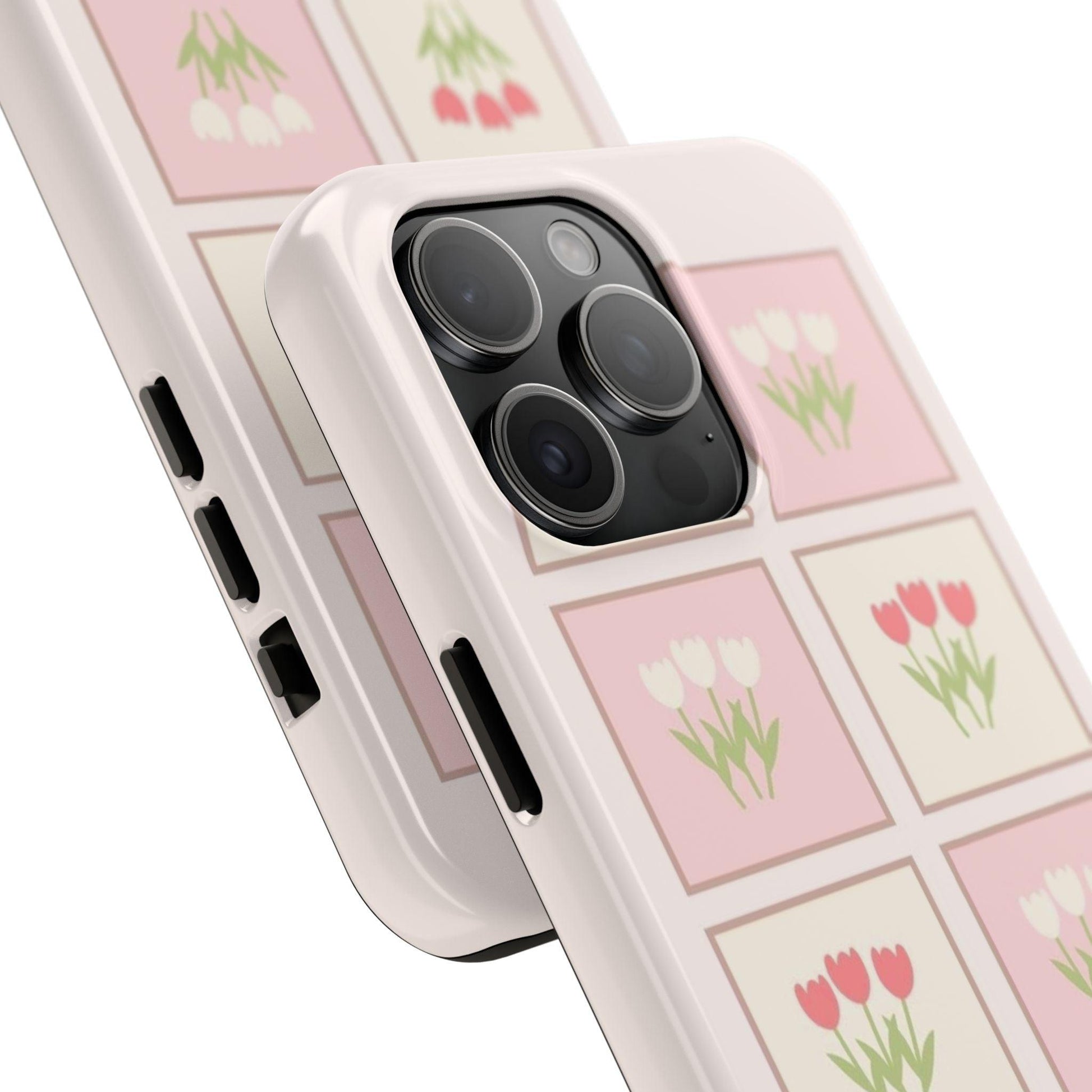Floral Pastel Tulips Garden Tough iPhone Cases - SmartHomeGoodies