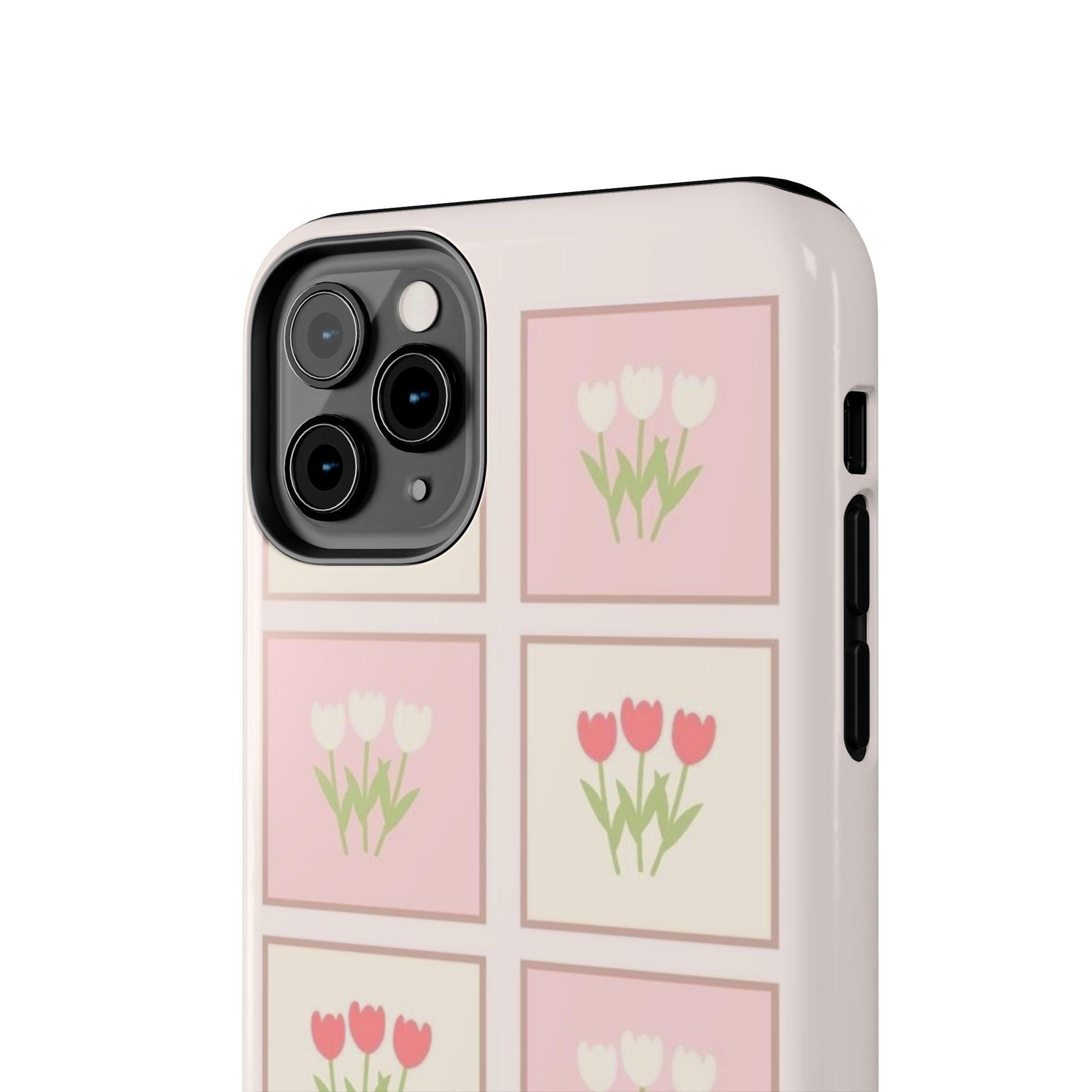 Floral Pastel Tulips Garden Tough iPhone Cases - SmartHomeGoodies