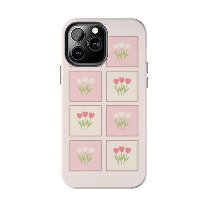 Floral Pastel Tulips Garden Tough iPhone Cases - SmartHomeGoodies
