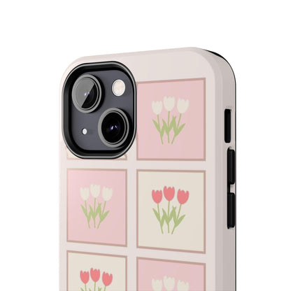 Floral Pastel Tulips Garden Tough iPhone Cases - SmartHomeGoodies