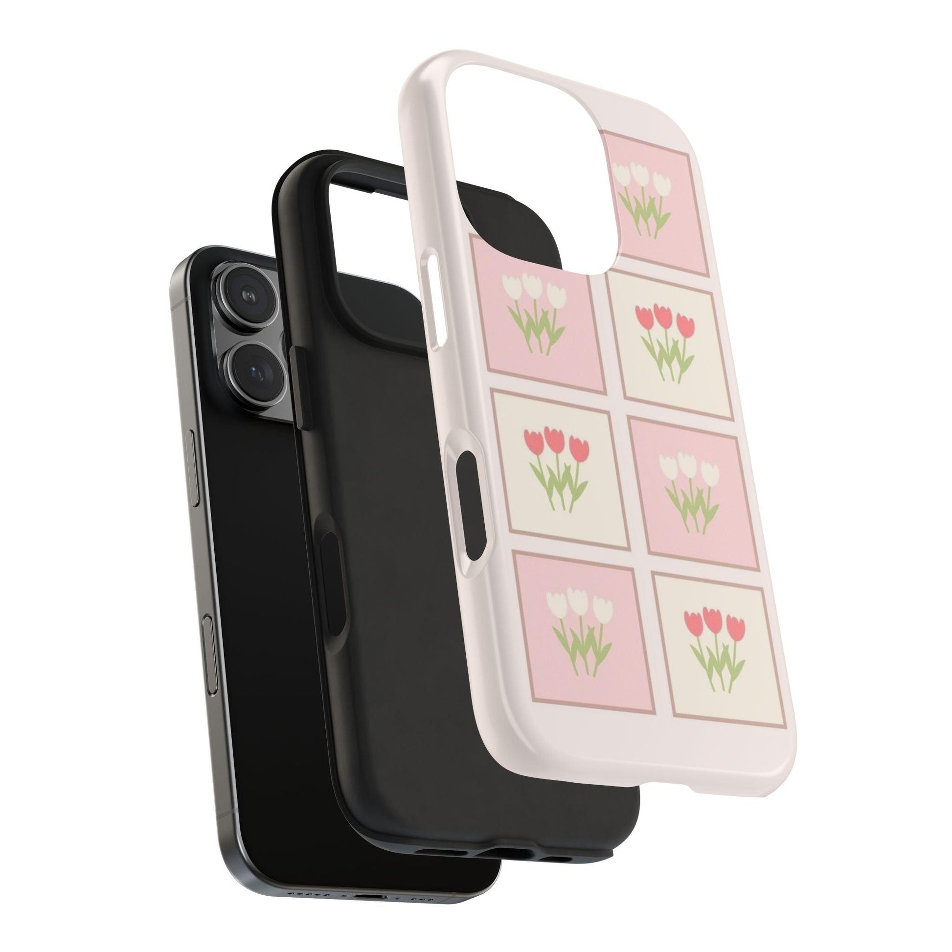 Floral Pastel Tulips Garden Tough iPhone Cases - SmartHomeGoodies