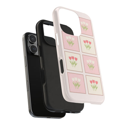 Floral Pastel Tulips Garden Tough iPhone Cases - SmartHomeGoodies