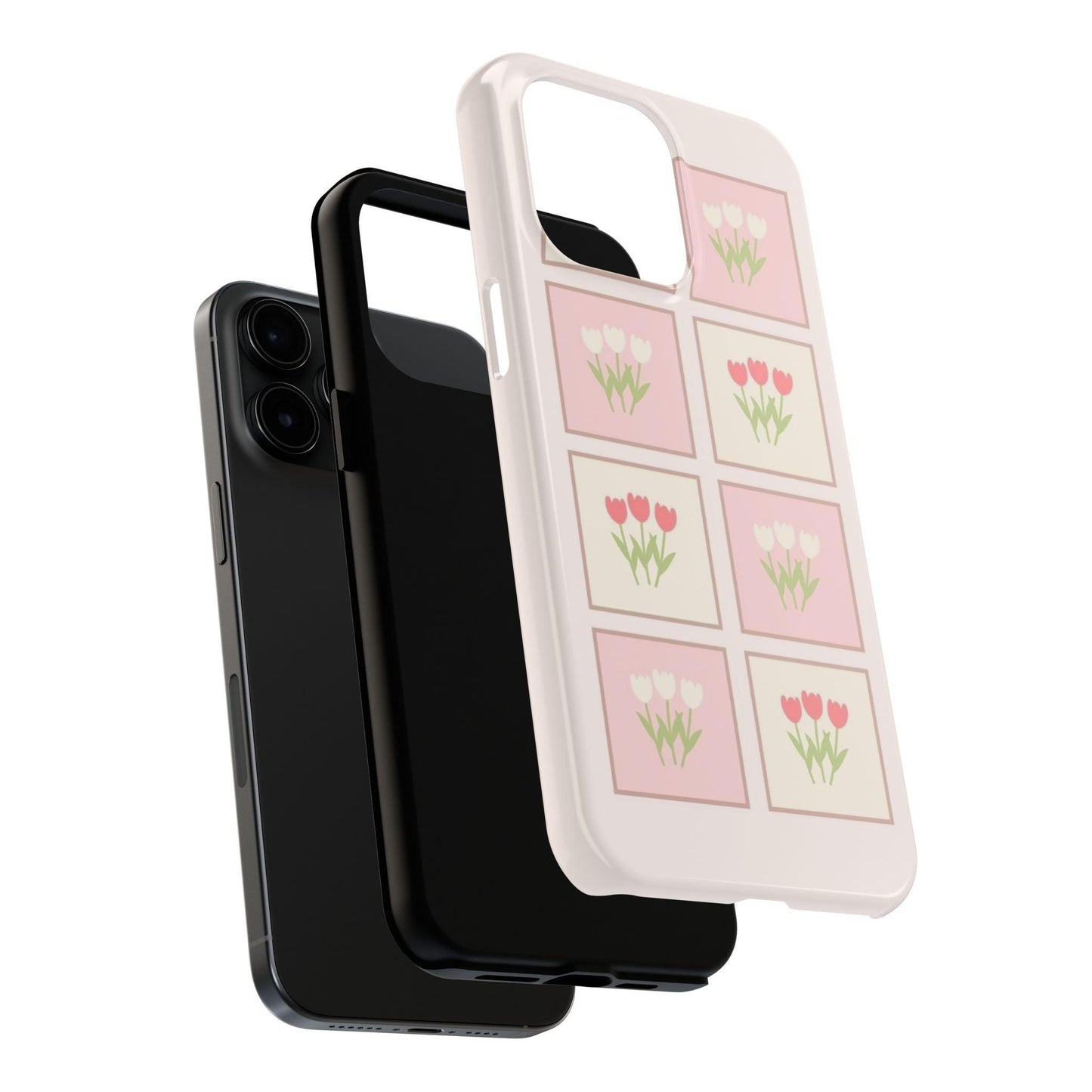 Floral Pastel Tulips Garden Tough iPhone Cases - SmartHomeGoodies