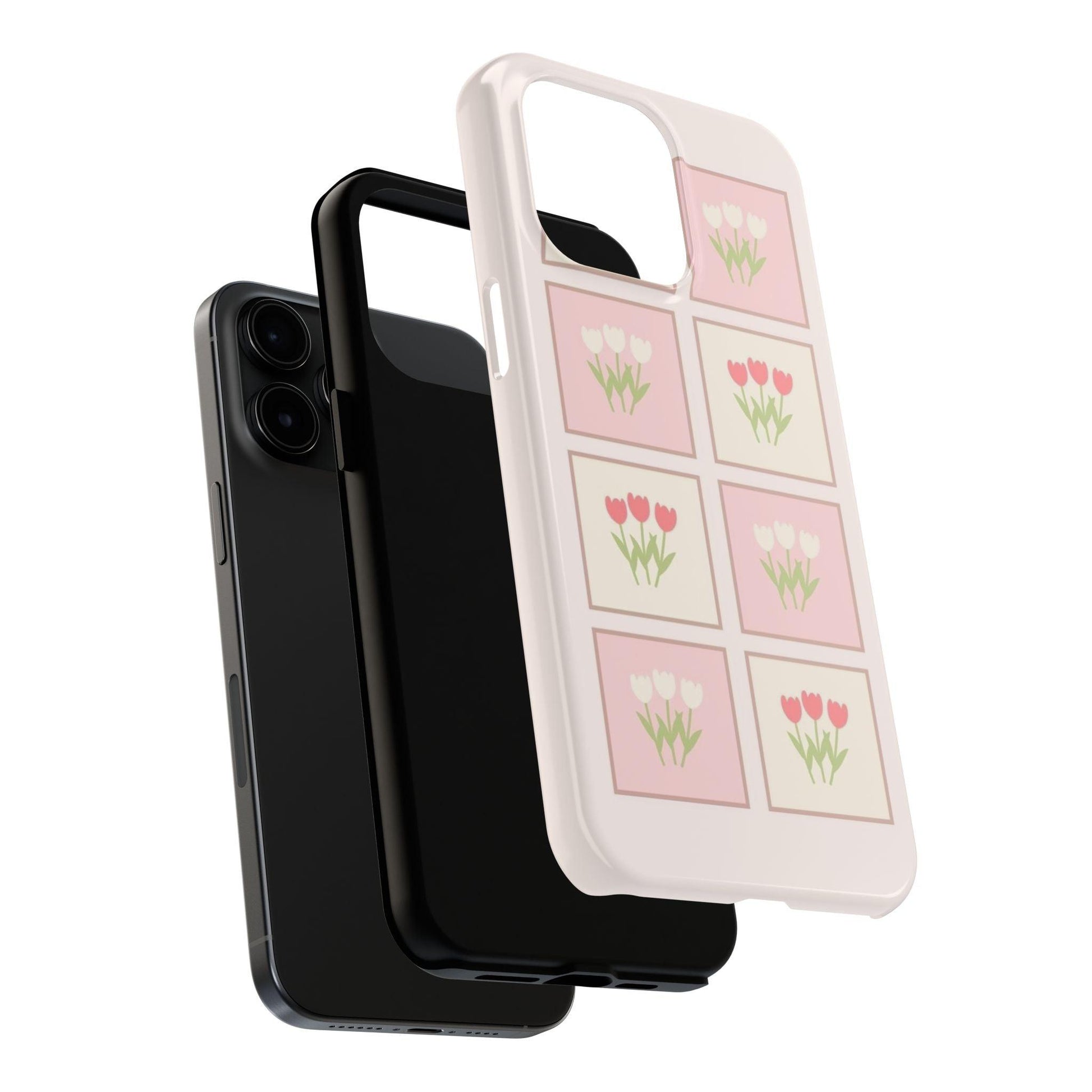 Floral Pastel Tulips Garden Tough iPhone Cases - SmartHomeGoodies