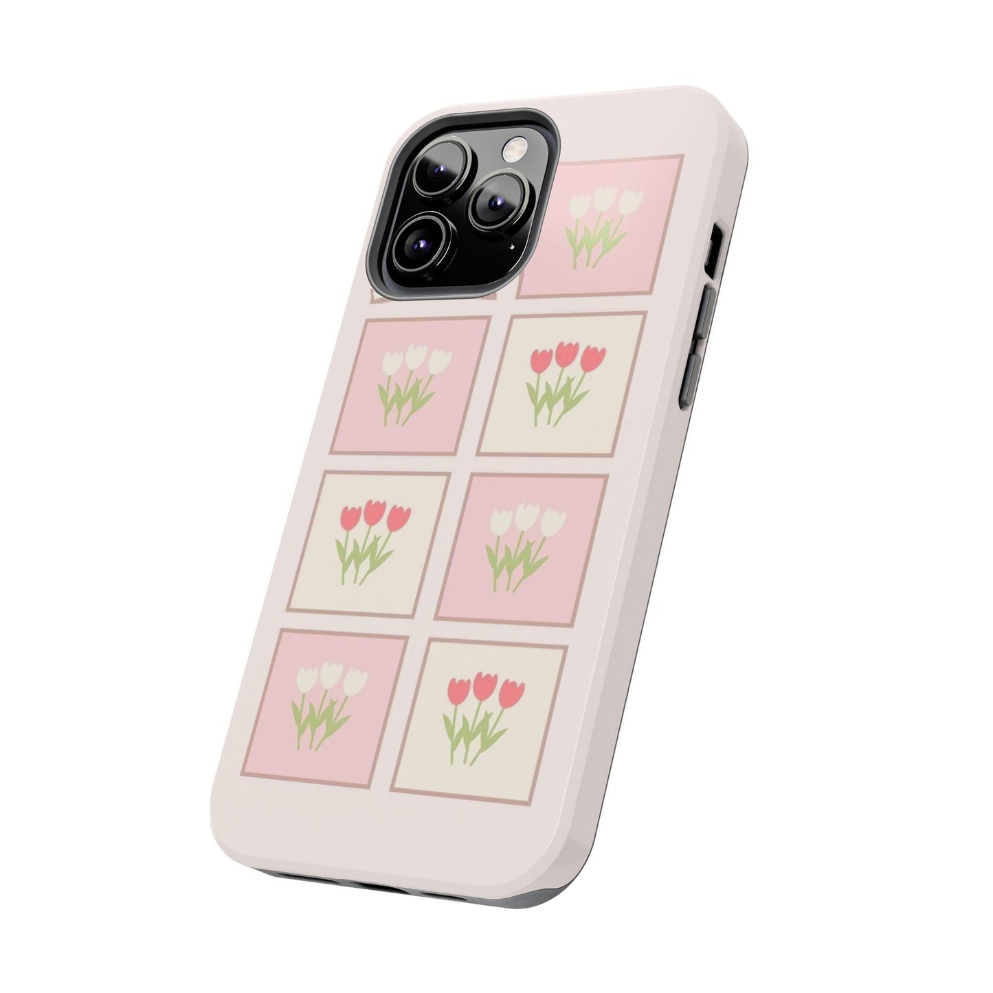 Floral Pastel Tulips Garden Tough iPhone Cases - SmartHomeGoodies