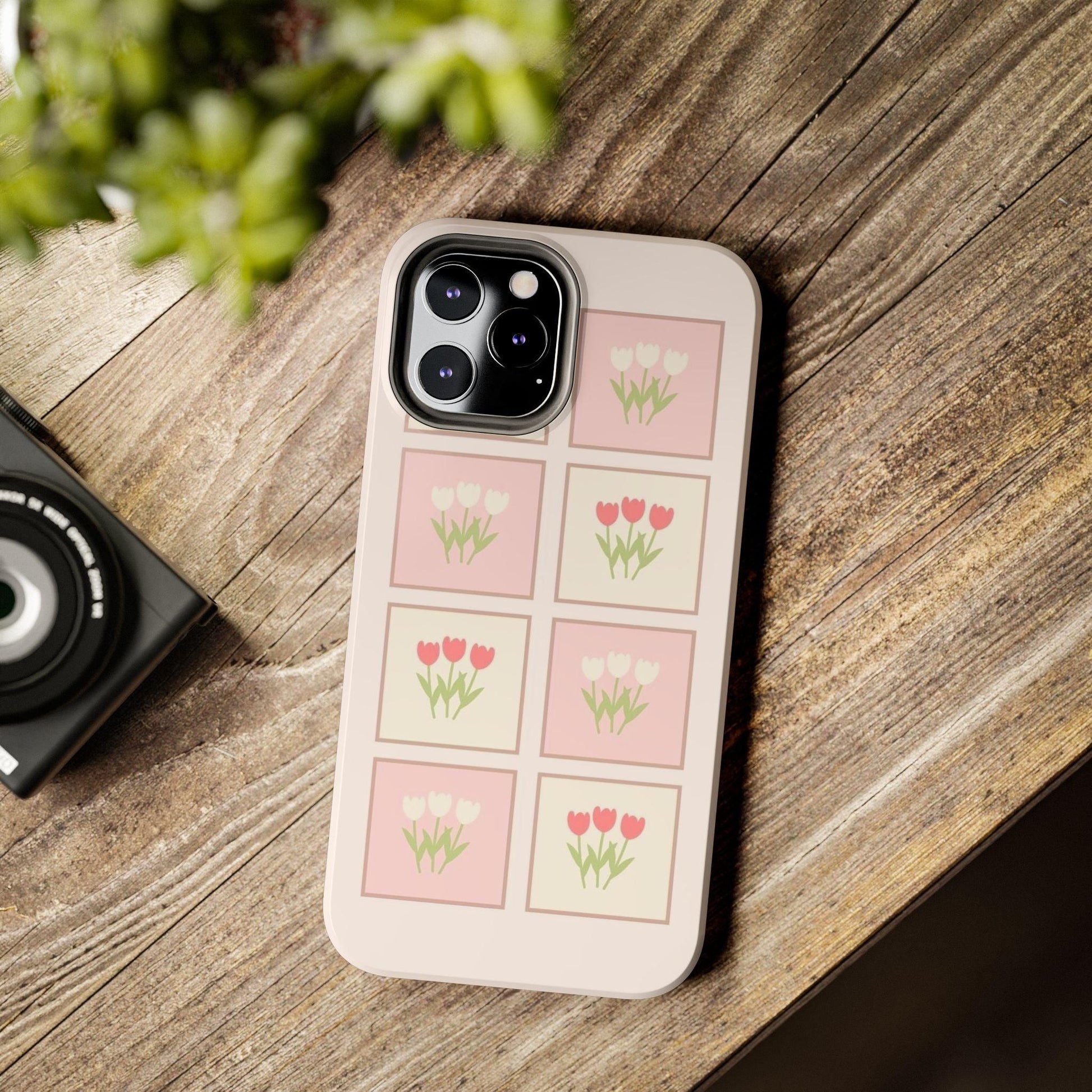 Floral Pastel Tulips Garden Tough iPhone Cases - SmartHomeGoodies