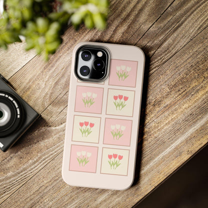 Floral Pastel Tulips Garden Tough iPhone Cases - SmartHomeGoodies