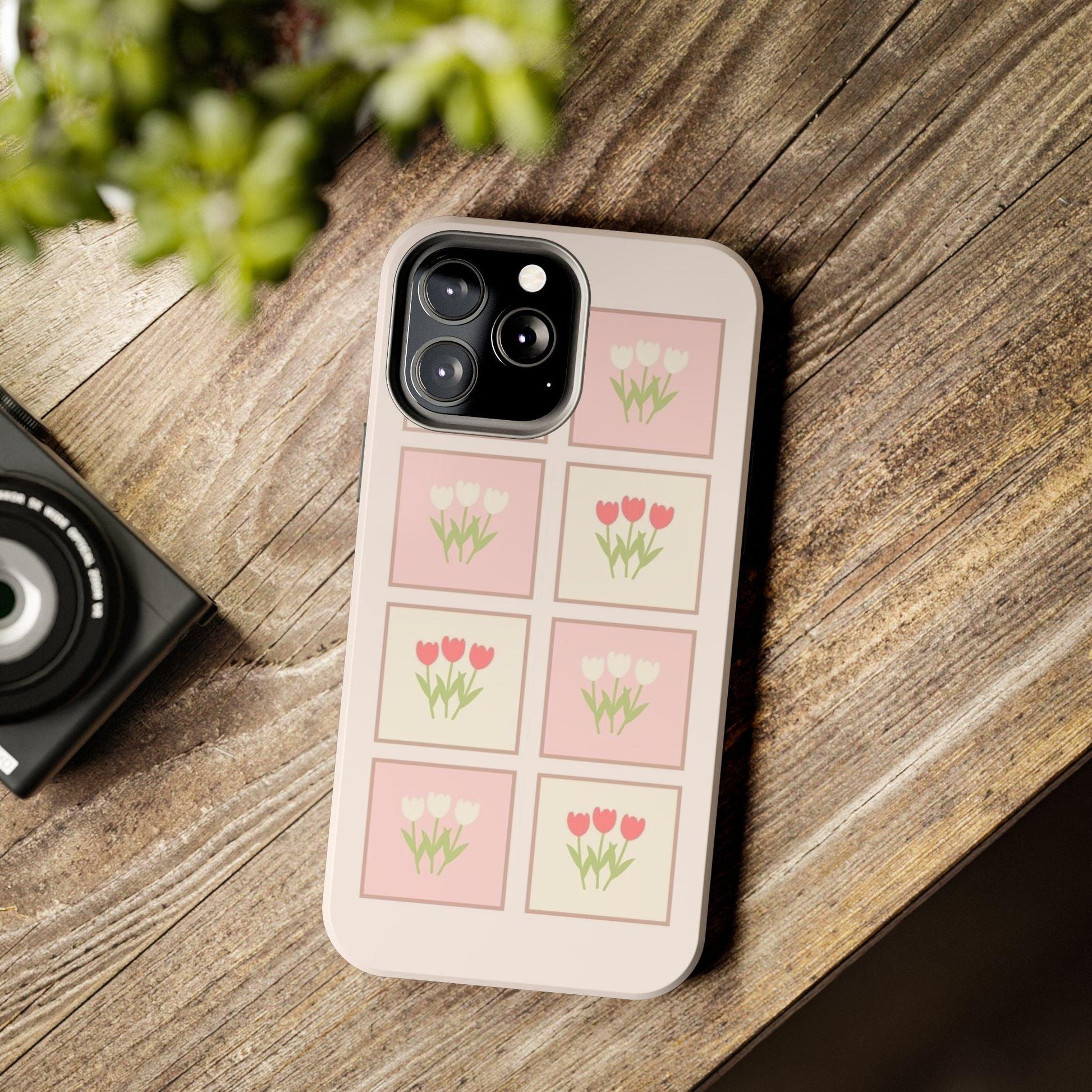 Floral Pastel Tulips Garden Tough iPhone Cases - SmartHomeGoodies