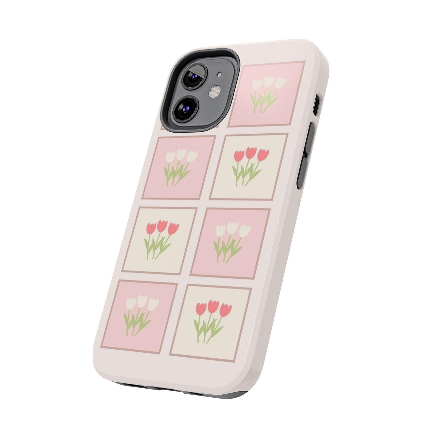 Floral Pastel Tulips Garden Tough iPhone Cases - SmartHomeGoodies