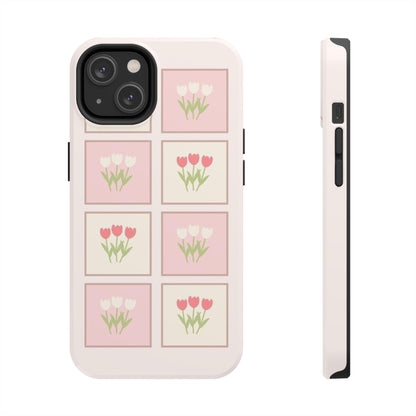 Floral Pastel Tulips Garden Tough iPhone Cases - SmartHomeGoodies