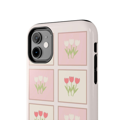 Floral Pastel Tulips Garden Tough iPhone Cases - SmartHomeGoodies