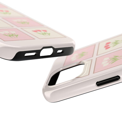 Floral Pastel Tulips Garden Tough iPhone Cases - SmartHomeGoodies