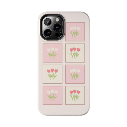 Floral Pastel Tulips Garden Tough iPhone Cases - SmartHomeGoodies