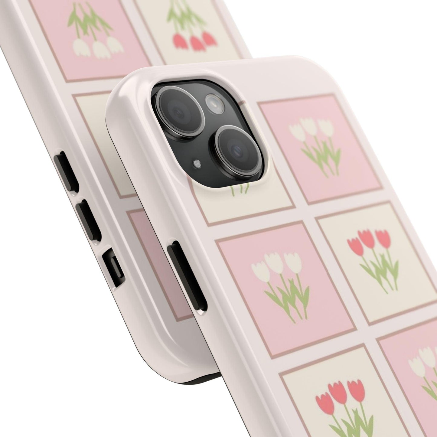 Floral Pastel Tulips Garden Tough iPhone Cases - SmartHomeGoodies
