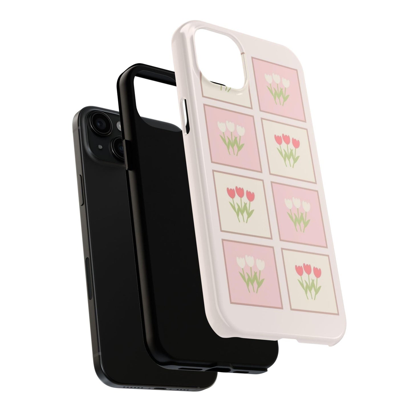 Floral Pastel Tulips Garden Tough iPhone Cases - SmartHomeGoodies