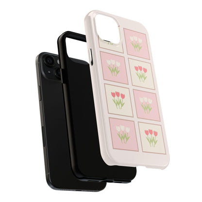 Floral Pastel Tulips Garden Tough iPhone Cases - SmartHomeGoodies