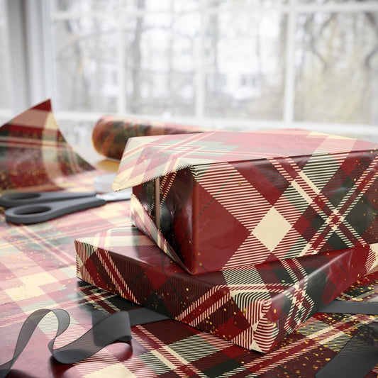 Glitter Plaid Holiday Wrapping Paper - SmartHomeGoodies