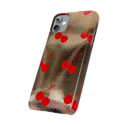 Golden Cherry Bliss Slim iPhone Cases - SmartHomeGoodies