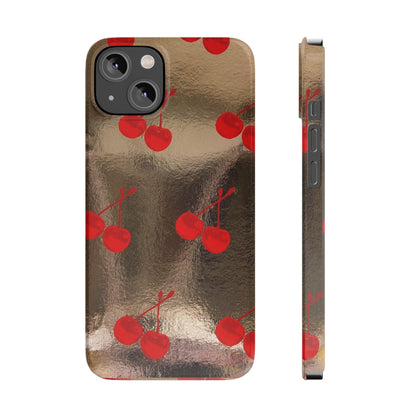 Golden Cherry Bliss Slim iPhone Cases - SmartHomeGoodies